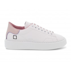 Sneakers D.A.T.E. SFERA PATENT WHITE-PINK in pelle e vernice bianco e rosa