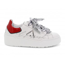 Sneakers Ed Parrish ALESSIA in pelle e vernice bianco e rosso