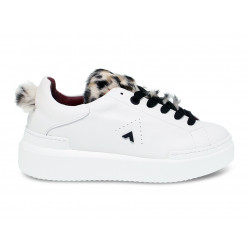 Sneakers Ed Parrish in pelle e cavallino bianco e marrone