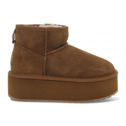 Tronchetto EMU Australia STINGER MICRO FLATFORM CHESTNUT in camoscio nocciola Donna Tronchetto