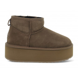 Tronchetto EMU Australia STINGER MICRO FLATFORM CORIANDER in camoscio tortora Donna Tronchetto
