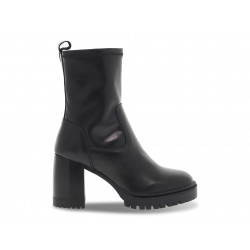 Polacco Emanuèlle Vee TRONCHETTO ELASTICIZZATO in pelle e microfibra nero Donna Polacco