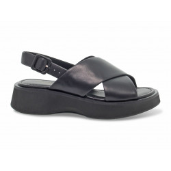 Zeppa Emanuèlle Vee INCROCIATO EXTRA LIGHT in pelle nero Donna Zeppa