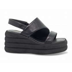 Zeppa Emanuèlle Vee ASIMMETRICO EXTRA LIGHT in pelle nero Donna Zeppa