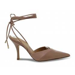 Sandalo con tacco Fabi in pelle e vernice carne e beige Donna Sandalo con tacco