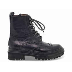 Polacco Guidi Calzature STILE INGLESE in pelle blu Donna Polacco