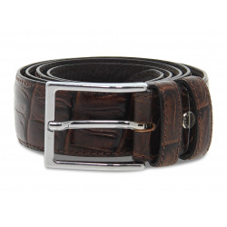 Cintura Guidi Calzature CODA LUX MADE IN ITALY H35 in stampato e pelle testa di moro Uomo Cintura
