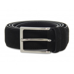 Cintura Guidi Calzature MADE IN ITALY H35 in camoscio e pelle nero Uomo Cintura
