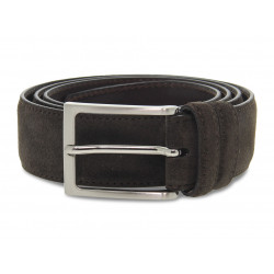Cintura Guidi Calzature MADE IN ITALY H35 in camoscio e pelle testa di moro Uomo Cintura