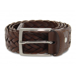 Cintura Guidi Calzature INTRECCIO MADE IN ITALY H35 in pelle cuoio Uomo Cintura