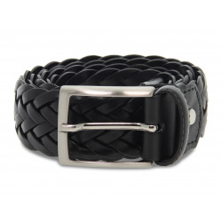 Cintura Guidi Calzature INTRECCIO MADE IN ITALY H35 in pelle nero Uomo Cintura