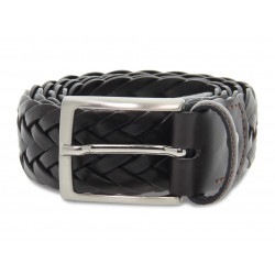 Cintura Guidi Calzature INTRECCIO MADE IN ITALY H35 in pelle testa di moro Uomo Cintura