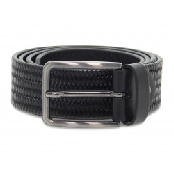Cintura Guidi Calzature INTRECCIATO FINE MADE IN ITALY H35 in pelle e stampato nero Uomo Cintura