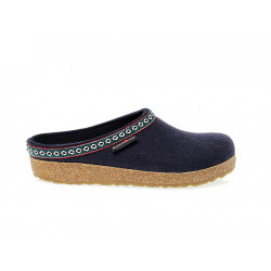Sandalo basso Haflinger FRANZL MITTELBLAU WOLLFILZ in tessuto blu Donna Sandalo basso