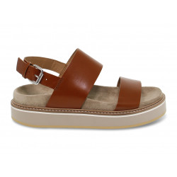 Sandalo basso Janet Sport in pelle cuoio Donna Sandalo basso