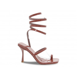 Sandalo con tacco Jeffrey Campbell SERPENTE ALLA CAVIGLIA in vernice rosa Donna Sandalo con tacco