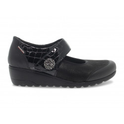 Scarpa bassa Mephisto BATHILDA MOBILS ERGONOMIC in stampato e pelle nero Donna Scarpa bassa