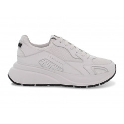 Sneakers Paciotti ZED in nappa e tessuto bianco