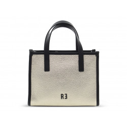 Shopping bag Rebelle VIRTUS SHOPPING S RAINBOW DOLLARO LAMINATO in laminato e pelle oro e nero