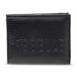 Portafoglio Rebelle ZIPAROUN S DOLLARO BLACK in pelle nero Donna Portafoglio