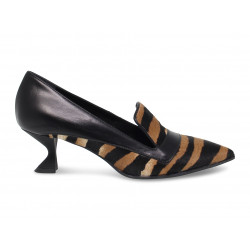 Scarpa bassa Guido Sgariglia in cavallino e nappa ruggine e nero Donna Scarpa bassa