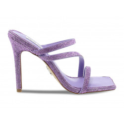 Sandalo con tacco Steve Madden ANNUAL LAVENDER BLOOMS in crystal e pelle lavanda