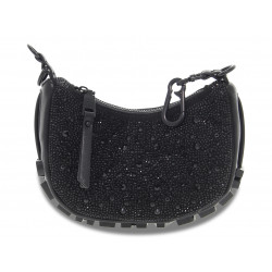 Borsa a tracolla Steve Madden BRISKY SMALL HOBO in pelle e crystal nero