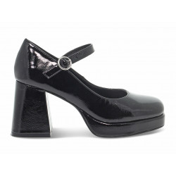 Scarpa con tacco Steve Madden MINGLE BLACK PATENT in vernice nero