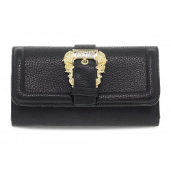 Pochette Versace Jeans Couture JEANS COUTURE RANGE F SKETCH WALLET GRAINY BUCKLE in pelle nero