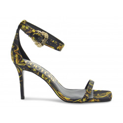 Sandalo con tacco Versace Jeans Couture JEANS COUTURE EMILY GUCCI in satinato nero e oro