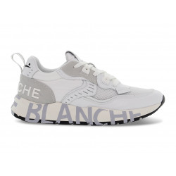 Sneakers Voile Blanche CLUB01 0N01 in pelle e nylon bianco e grigio chiaro