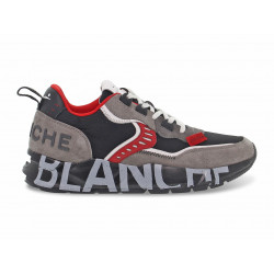Sneakers Voile Blanche CLUB01 1B67 in camoscio e tessuto grigio e nero Uomo Sneakers