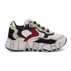 Sneakers Voile Blanche CLUB107 in pelle e nylon bianco e nero