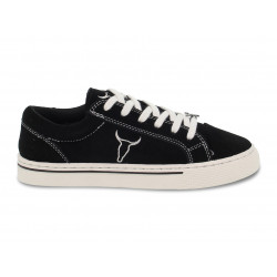 Sneakers Windsor Smith SWEET SUEDE BLACK in camoscio nero e bianco