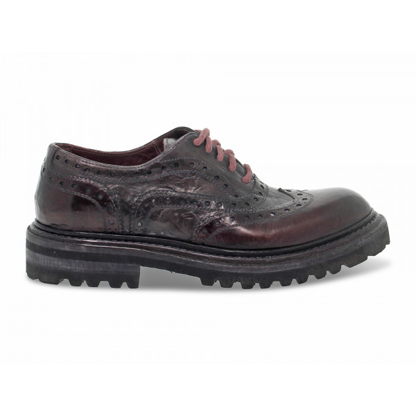 Scarpa bassa Artisti e Artigiani DERBY STILE INGLESE in pelle bordeaux e grigio Donna Scarpa bassa