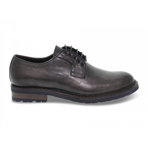 Stringata Artisti e Artigiani STILE INGLESE in pelle grigio e nero Uomo Stringata