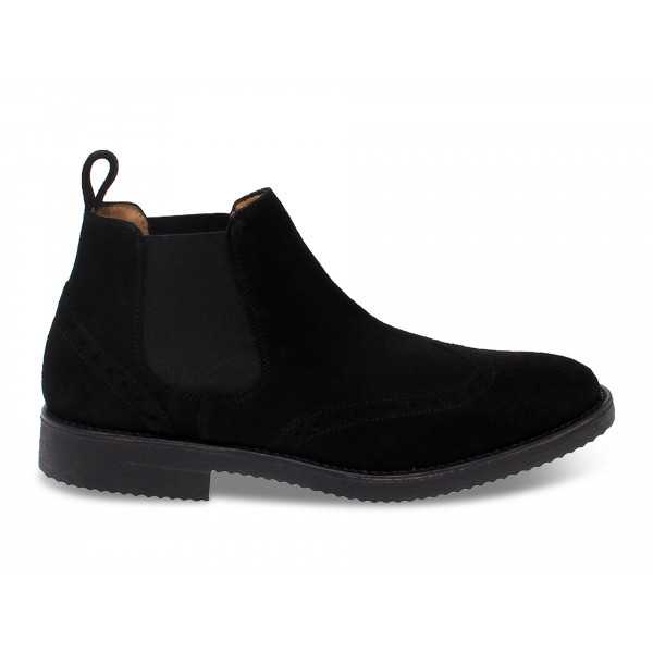 Polacco Antica Cuoieria STILE INGLESE in camoscio nero Uomo Polacco
