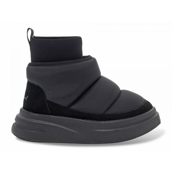Tronchetto Ash INDOOR in nylon e camoscio nero Donna Tronchetto