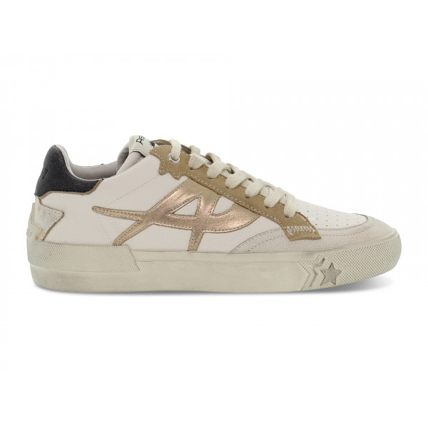 Sneakers Ash MOON LIGHT GOLDEN GOOSE in pelle e laminato bianco e platino Donna Sneakers