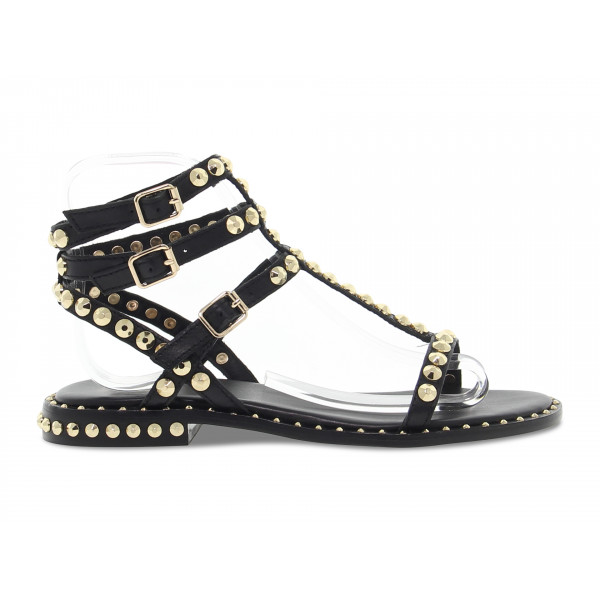 Sandalo basso Ash PLAY GLADIATORE BLACK in pelle nero e oro