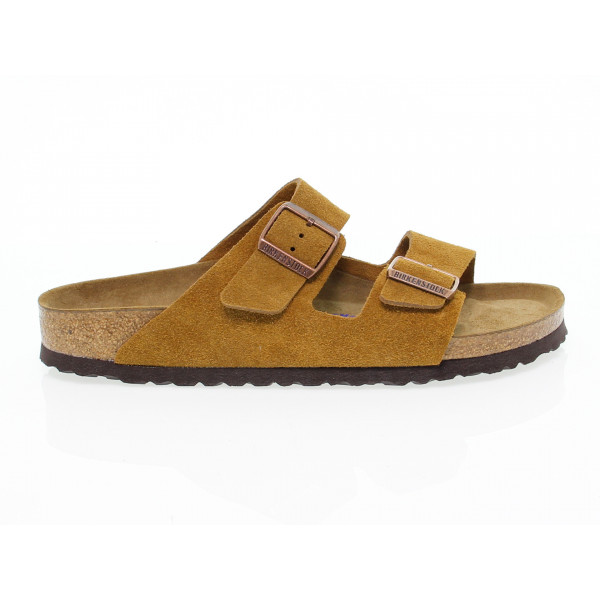 Sandalo Birkenstock ARIZONA SOFT FOOTBED in camoscio ocra