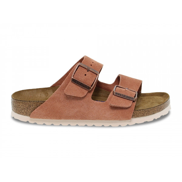 Sandalo basso Birkenstock ARIZONA in camoscio rosa