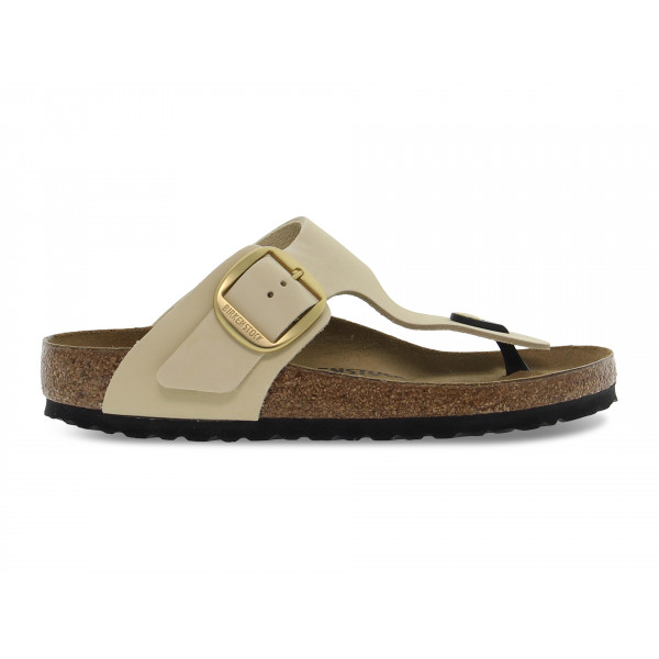 Sandalo basso Birkenstock GIZEH BIG BUCKLE in nabuk beige