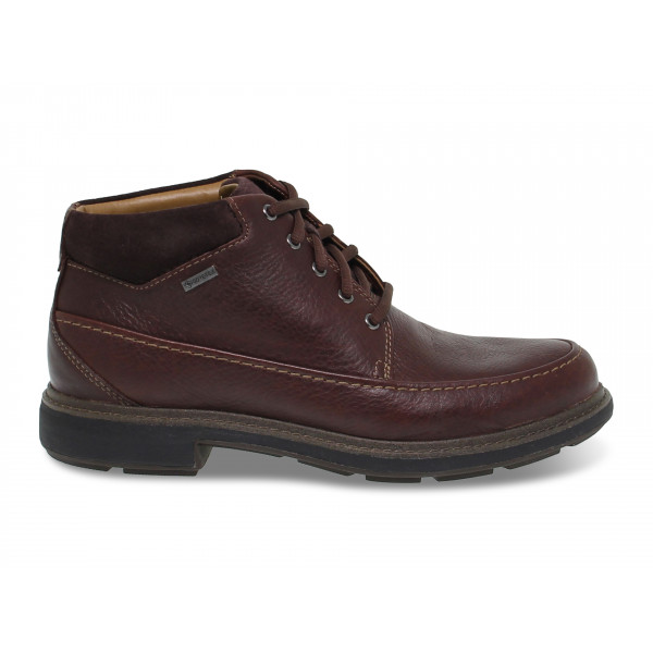 Polacco Clarks GORETEX in pelle marrone scuro Uomo Polacco