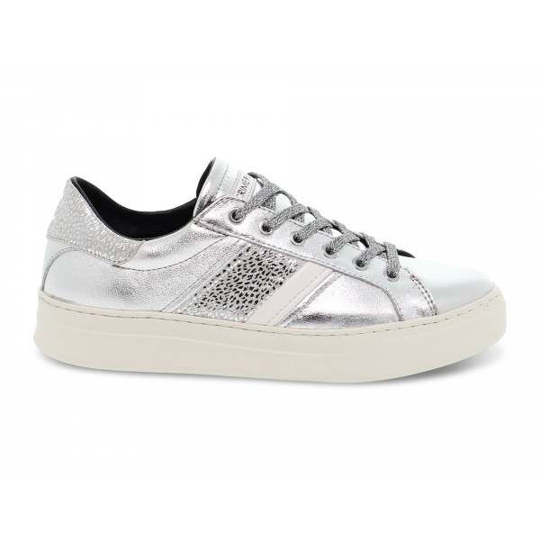 Sneakers Crime London LOW TOP CLASSIC in laminato e stampato argento Donna Sneakers