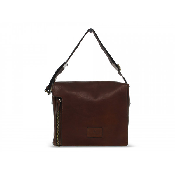 Borsa a tracolla Cuoieria Fiorentina TRACOLLA GRANDE ZIP VERTICALE CON PATTA in pelle cuoio Uomo Borsa a tracolla