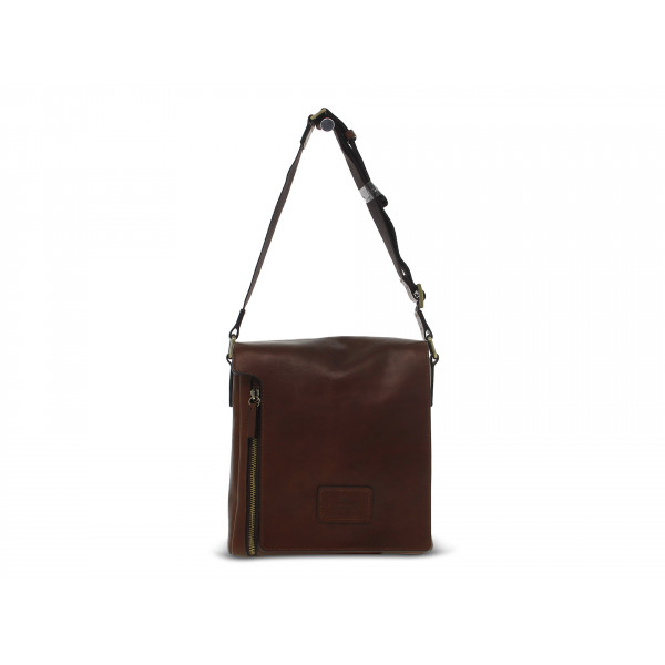Borsa a tracolla Cuoieria Fiorentina TRACOLLA PICCOLA ZIP VERTICALE CON PATTA in pelle cuoio Uomo Borsa a tracolla