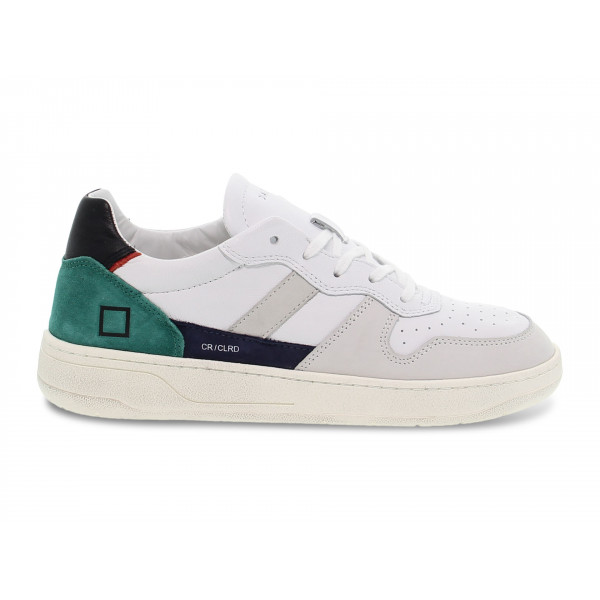 Sneakers D.A.T.E. COURT 2.0 COLORED in pelle e camoscio bianco e verde Uomo Sneakers