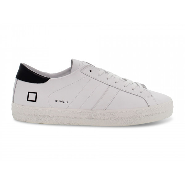 Sneakers D.A.T.E. HILL LOW VINTAGE CALF in pelle bianco e nero Uomo Sneakers