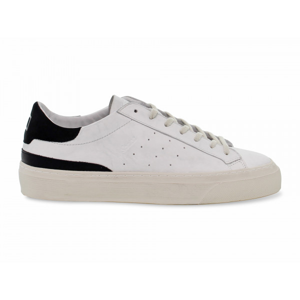 Sneakers D.A.T.E. SONICA CALF in pelle bianco e nero Uomo Sneakers